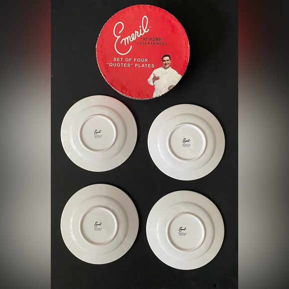 Set of 4 "BAM" EMERIL QUOTES 7.5" PLATES At Home Entertaining Quotes - Picture 3 of 10